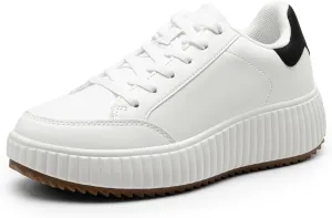 DREAM PAIRS Women Platform Chunky Lightweight Comfortable Casual Faux Leather Lace-Up Dee Walking Fashion Sneakers