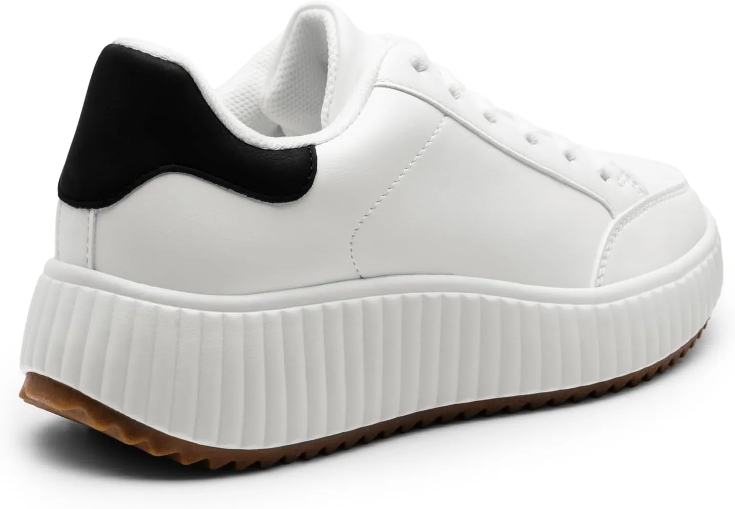 DREAM PAIRS Women Platform Chunky Lightweight Comfortable Casual Faux Leather Lace-Up Dee Walking Fashion Sneakers