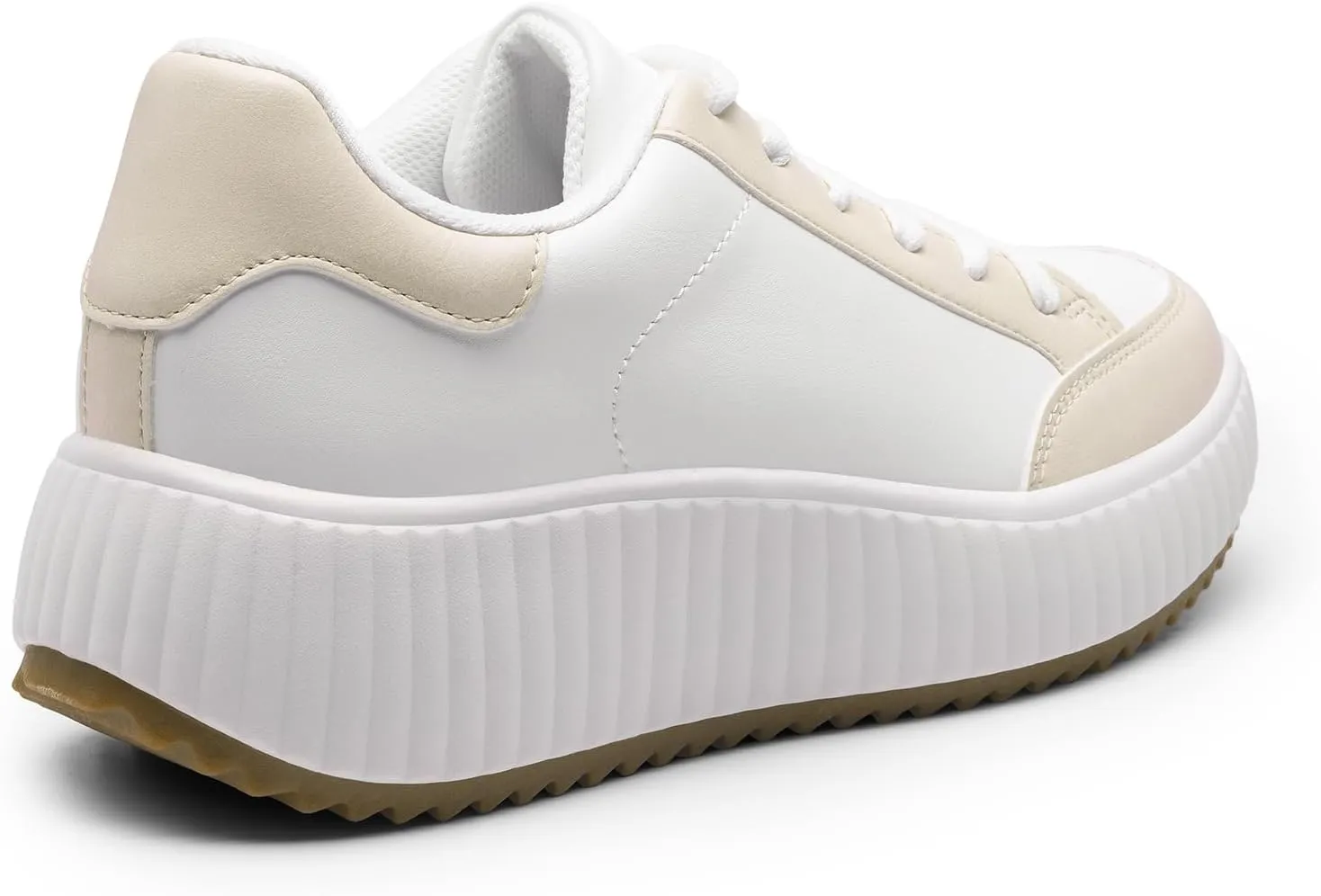 DREAM PAIRS Women Platform Chunky Lightweight Comfortable Casual Faux Leather Lace-Up Dee Walking Fashion Sneakers