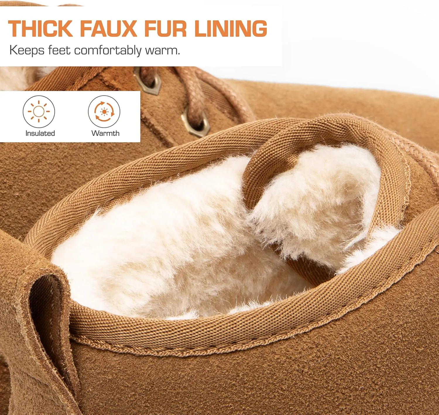 DREAM PAIRS Women's Ankle Winter Boots Genuine Suede Leather Faux Fur Lace Up Snow Warm Comfort Cozy Short Booties FuzzyGo Women's Cozy