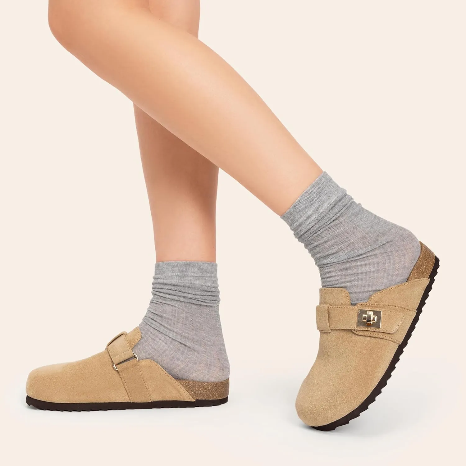 DREAM PAIRS Women's Clogs for Women Mules Cork Footbed Slip-On Shoes with Arch Support