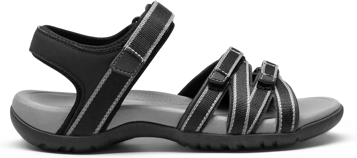 DREAM PAIRS Womens Comfortable Hiking Walking Sandal with Adjustable Hook and Loop Strap, Sports, Travel,Summer Beach Outdoor Light Weight Water Shoes