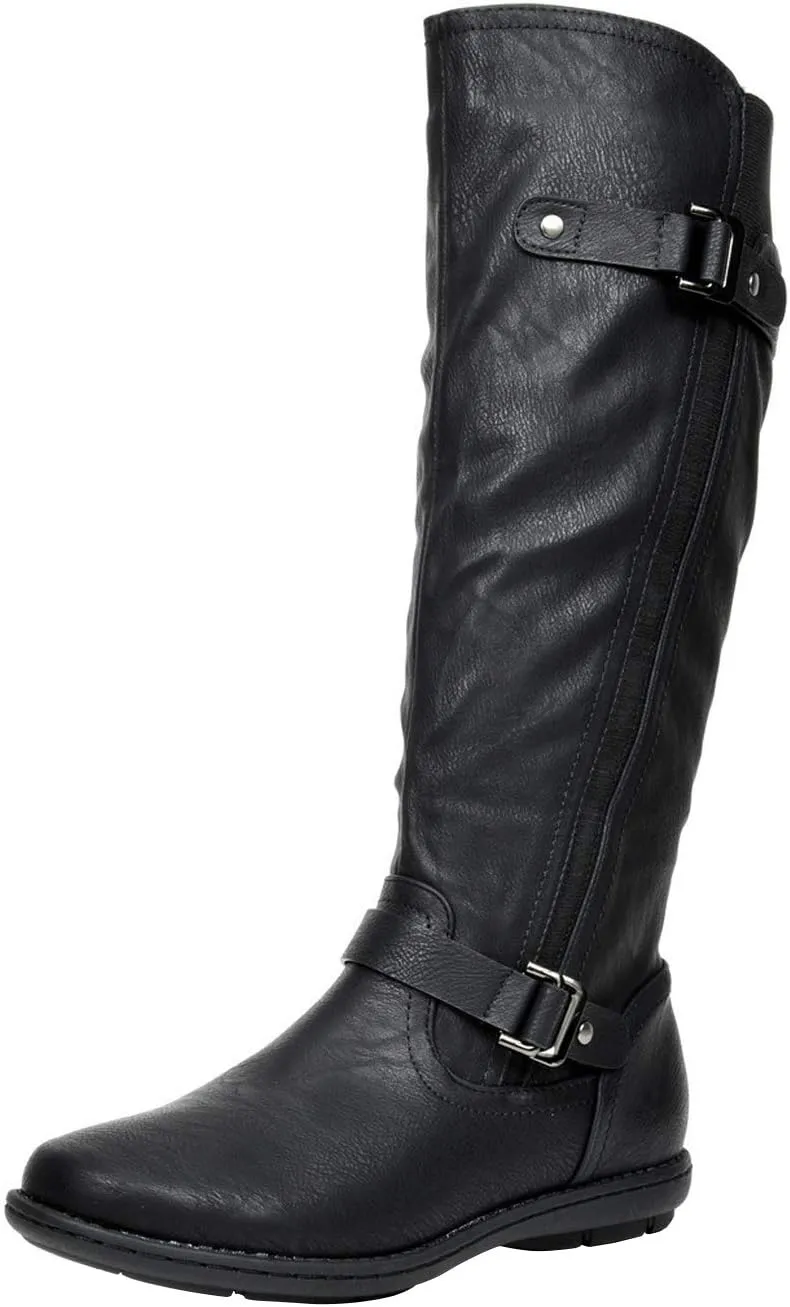 DREAM PAIRS Women's Faux Fur-Lined Knee High Winter Boots Fall Tall Boots