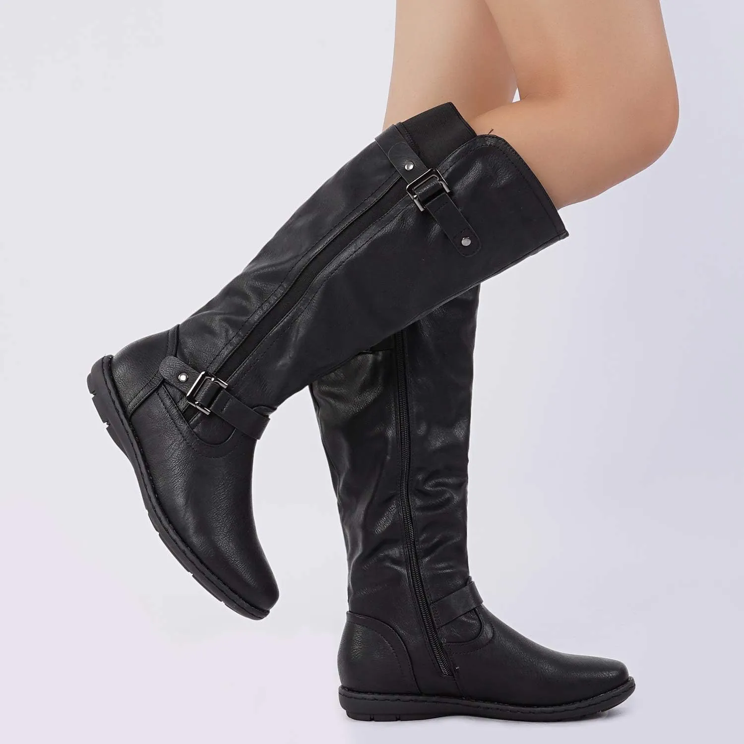 DREAM PAIRS Women's Faux Fur-Lined Knee High Winter Boots Fall Tall Boots