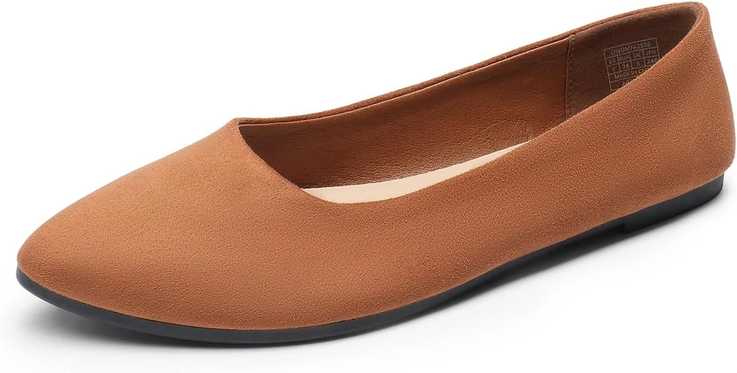 DREAM PAIRS Women’s Flats Comfortable Slip On Business Work Office Casual Suede Ballet Flats Pointed Toe Dress Shoes