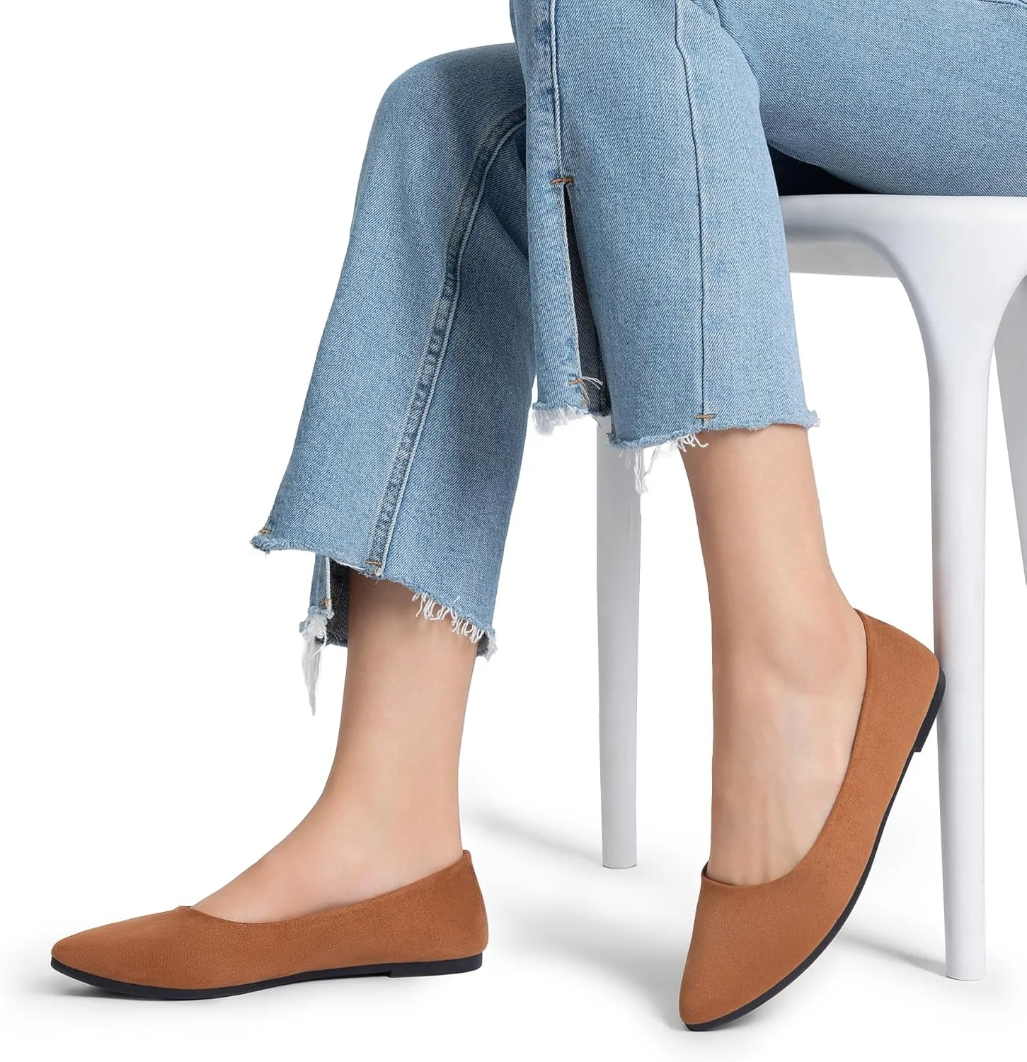 DREAM PAIRS Women’s Flats Comfortable Slip On Business Work Office Casual Suede Ballet Flats Pointed Toe Dress Shoes