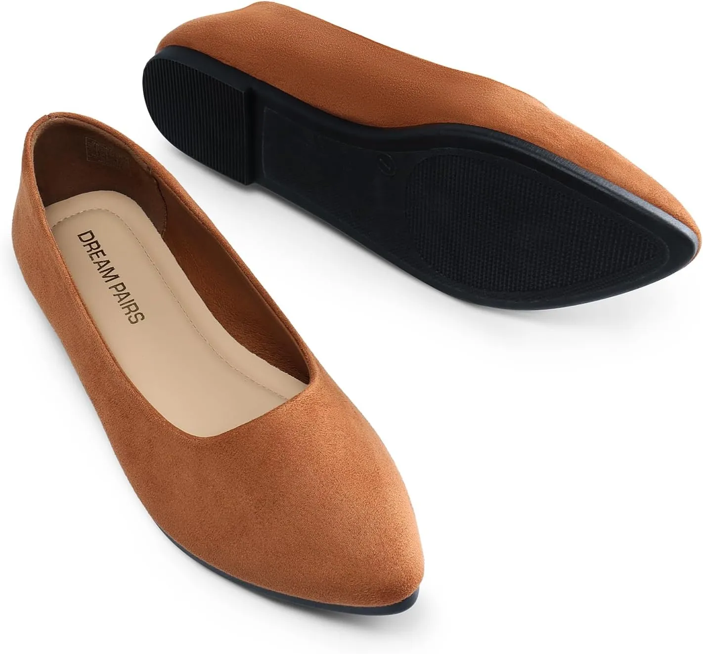 DREAM PAIRS Women’s Flats Comfortable Slip On Business Work Office Casual Suede Ballet Flats Pointed Toe Dress Shoes