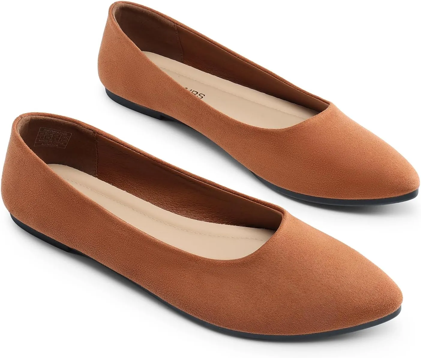 DREAM PAIRS Women’s Flats Comfortable Slip On Business Work Office Casual Suede Ballet Flats Pointed Toe Dress Shoes