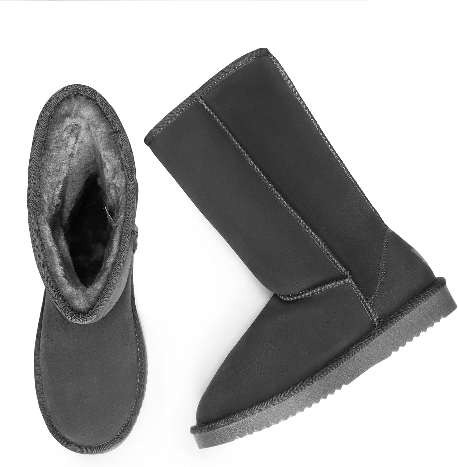 DREAM PAIRS Women's High-top Winter Snow Boots Slip on Warm Comfortable Outdoor Booties Shoes for Women FuzzyClassic