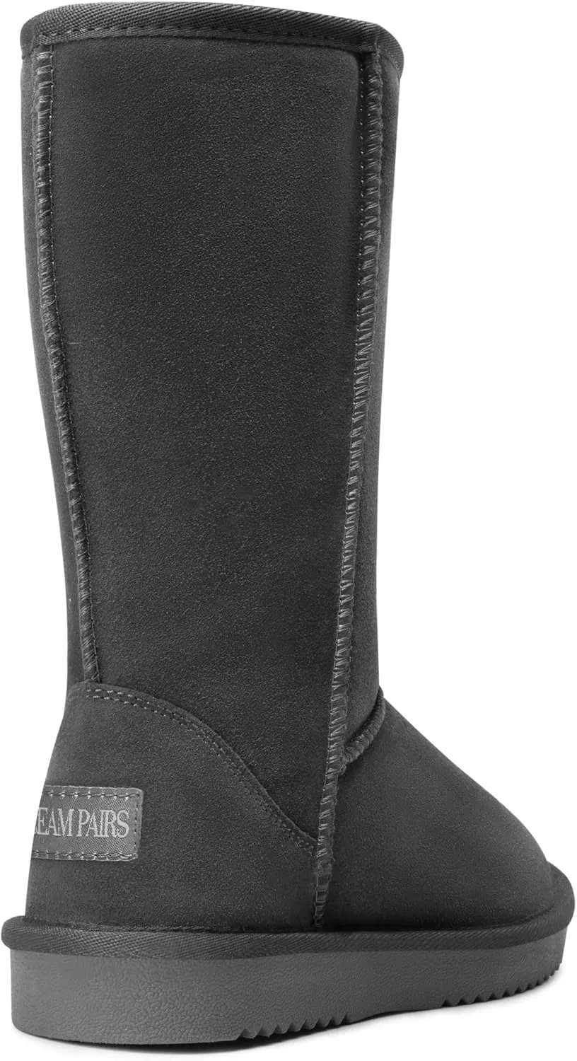 DREAM PAIRS Women's High-top Winter Snow Boots Slip on Warm Comfortable Outdoor Booties Shoes for Women FuzzyClassic