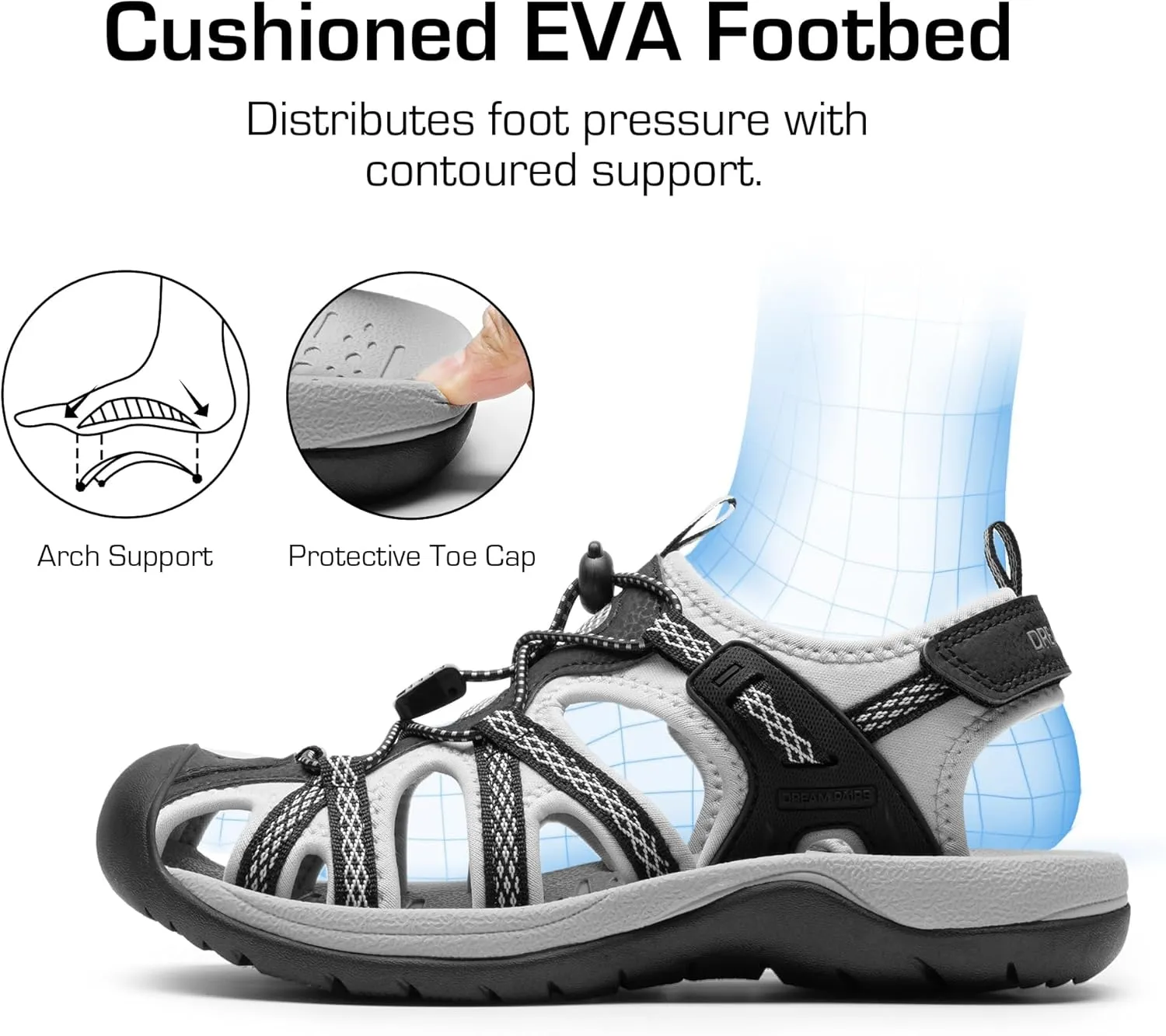 DREAM PAIRS Women's Hiking Sandals Adventurous Summer Sports Shoes Outdoor