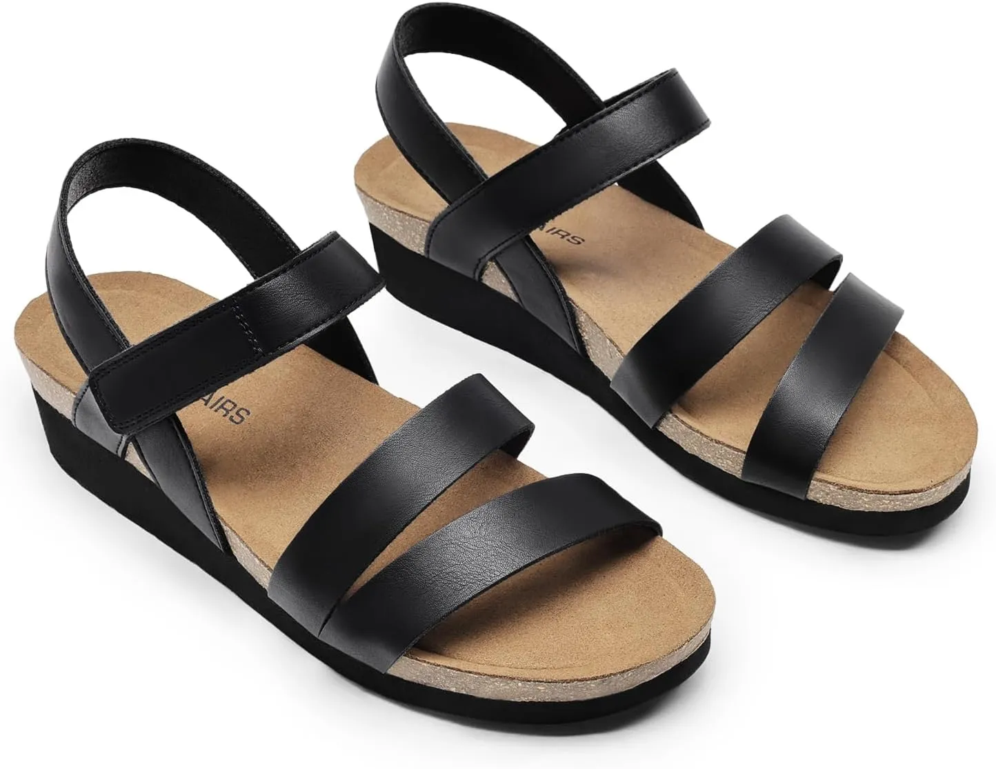DREAM PAIRS Women's Low Heel Wedge Sandals, Round-Toe Comfortable Casual Flatform Dress Shoes with Arch Support