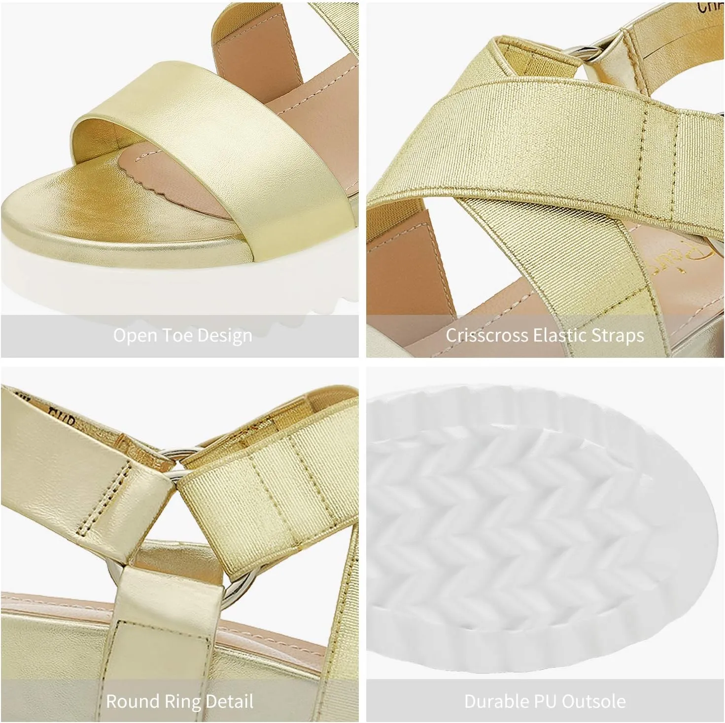 DREAM PAIRS Women’s Open Toe Ankle Strap Platform Wedge Sandals