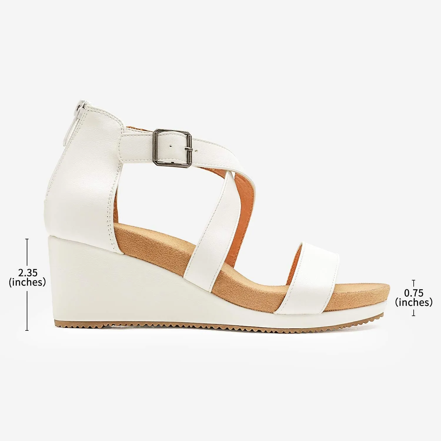 DREAM PAIRS Women's Open Toe Buckle Ankle Strap Summer Platform Wedge Sandals
