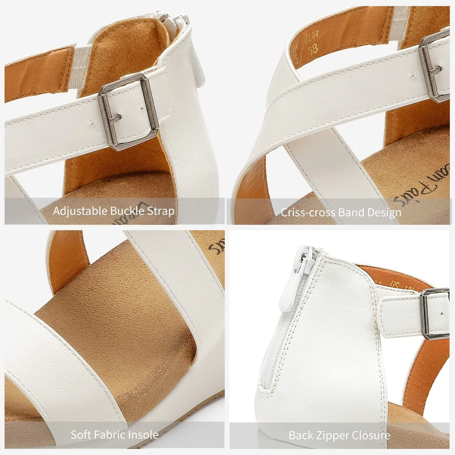 DREAM PAIRS Women's Open Toe Buckle Ankle Strap Summer Platform Wedge Sandals