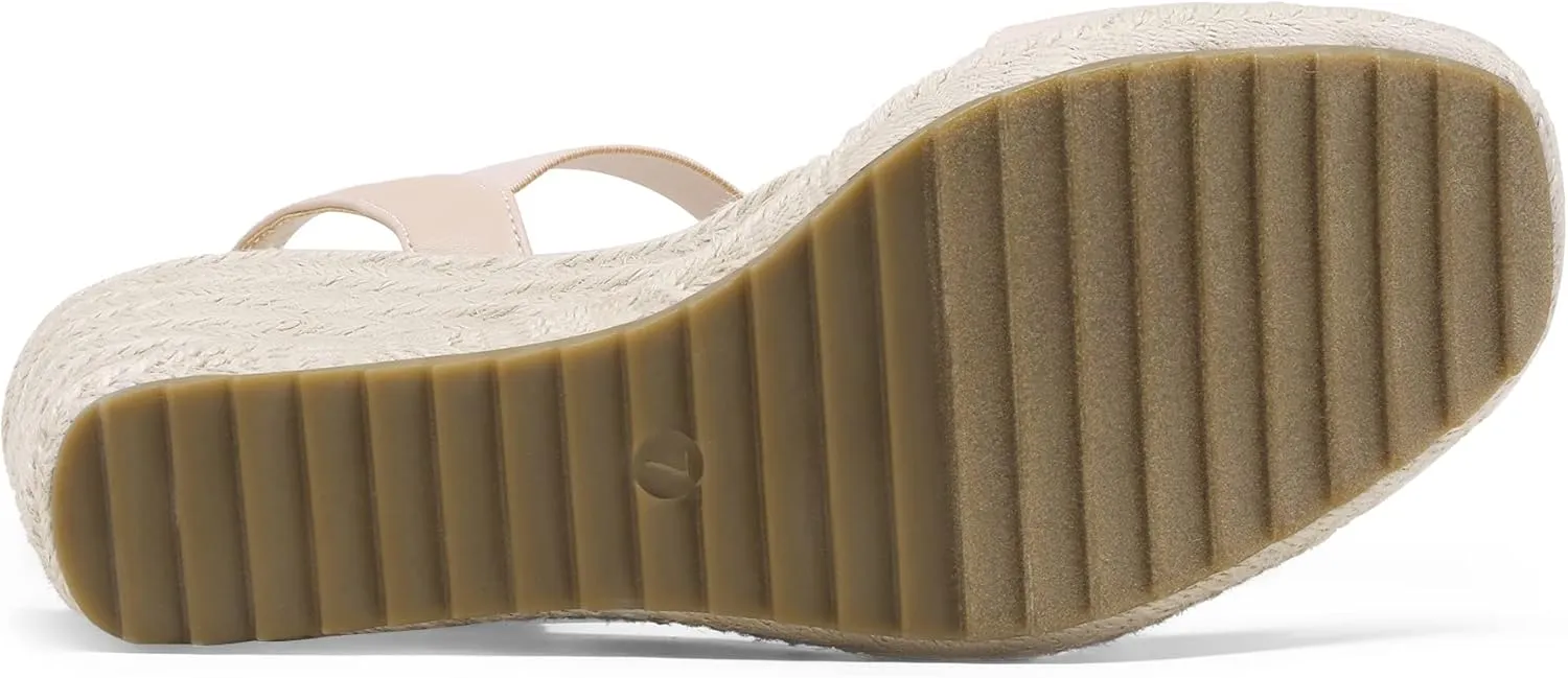 DREAM PAIRS Womens Open Toe Espadrilles Dressy Platform Sandals Slip on Elastic Ankle Strap Wedges Sandals
