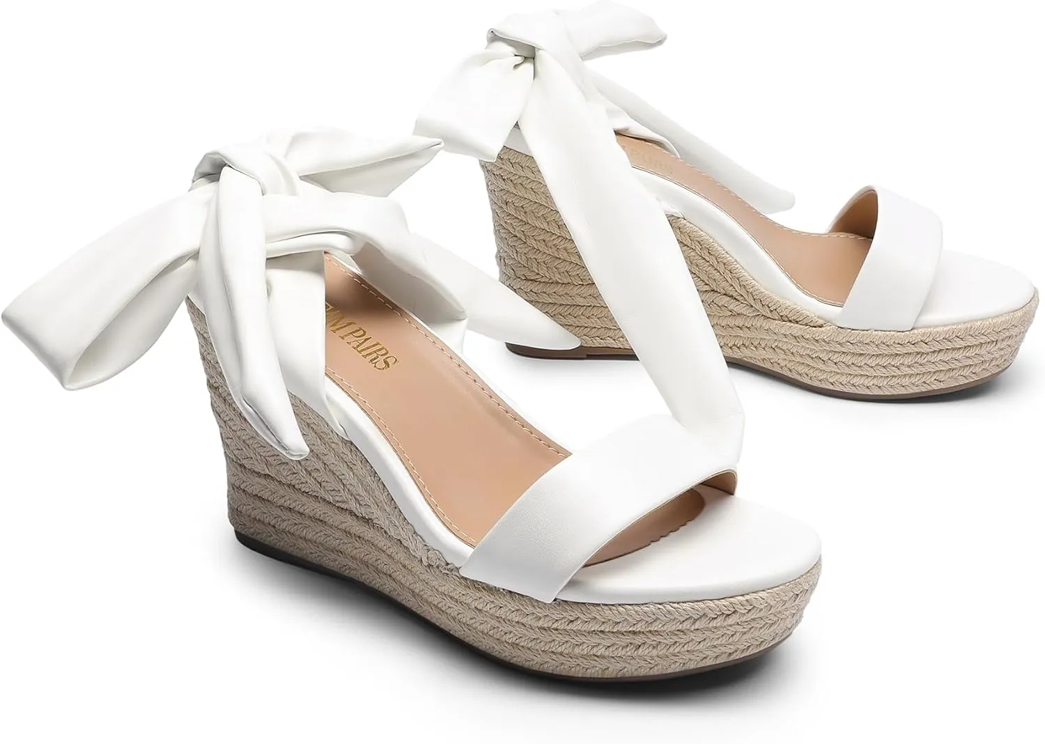 DREAM PAIRS Womens Open Toe Espadrilles Wedges Tie Lace Up Cute Ankle Strap Platform Sandals Dressy Shoes
