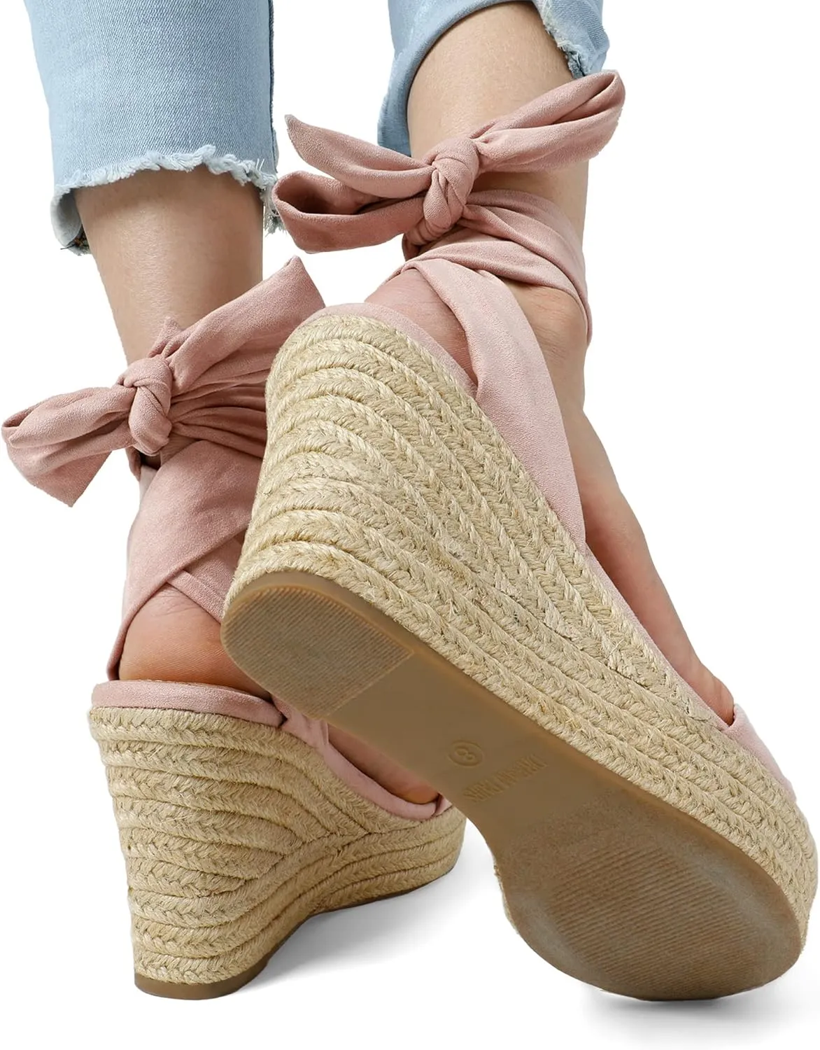 DREAM PAIRS Womens Open Toe Espadrilles Wedges Tie Lace Up Cute Ankle Strap Platform Sandals Dressy Shoes