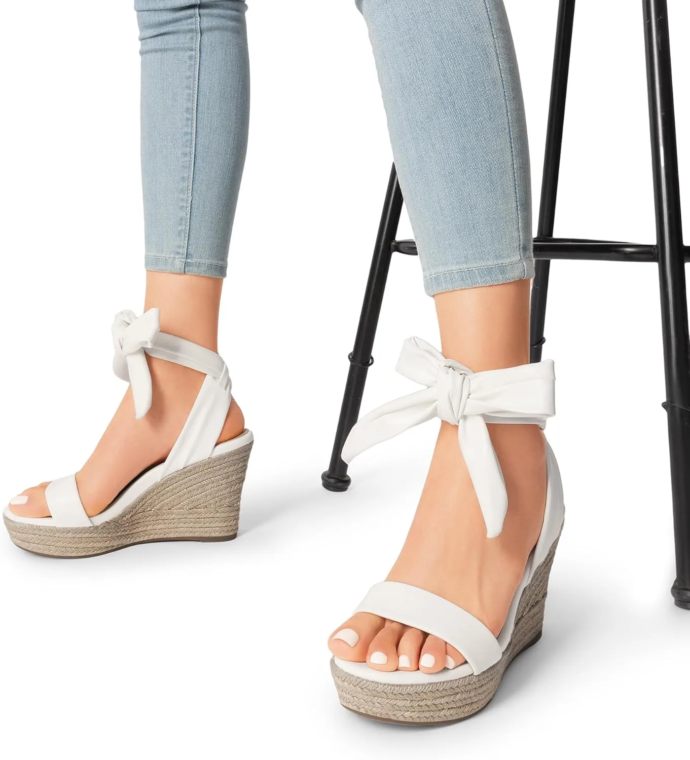 DREAM PAIRS Womens Open Toe Espadrilles Wedges Tie Lace Up Cute Ankle Strap Platform Sandals Dressy Shoes