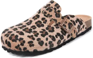 Dumalum Suede Clogs for Women & Men - Comfort Cork Footbed with Arch Support - Adjustable Buckle Mules Slip-On Sandals Unisex Potato Shoes Home Slippers