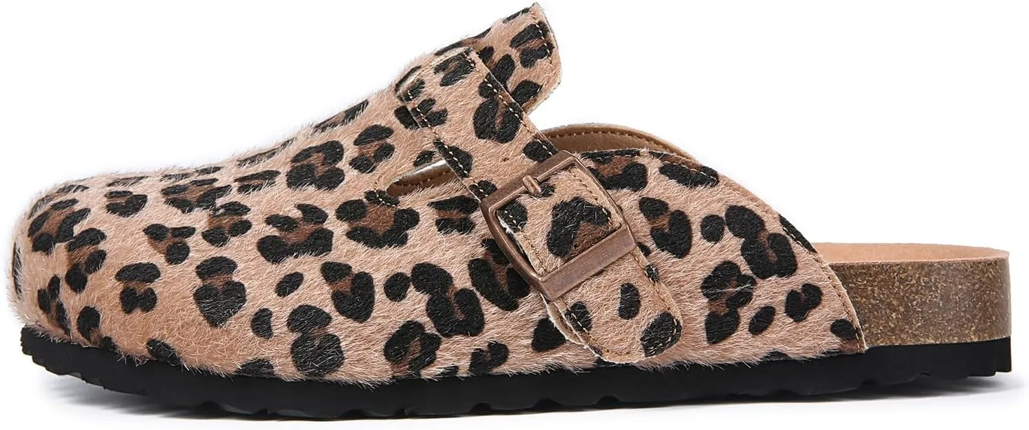 Dumalum Suede Clogs for Women & Men - Comfort Cork Footbed with Arch Support - Adjustable Buckle Mules Slip-On Sandals Unisex Potato Shoes Home Slippers