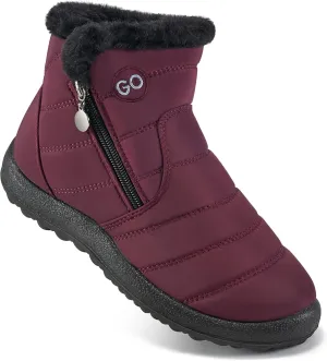 DUOYANGJIASHA Snow Boots for Women Winter Warm Ankle Booties Waterproof Comfortable Slip On Outdoor Fur Lined Lining Zipper Womens Snow Boots