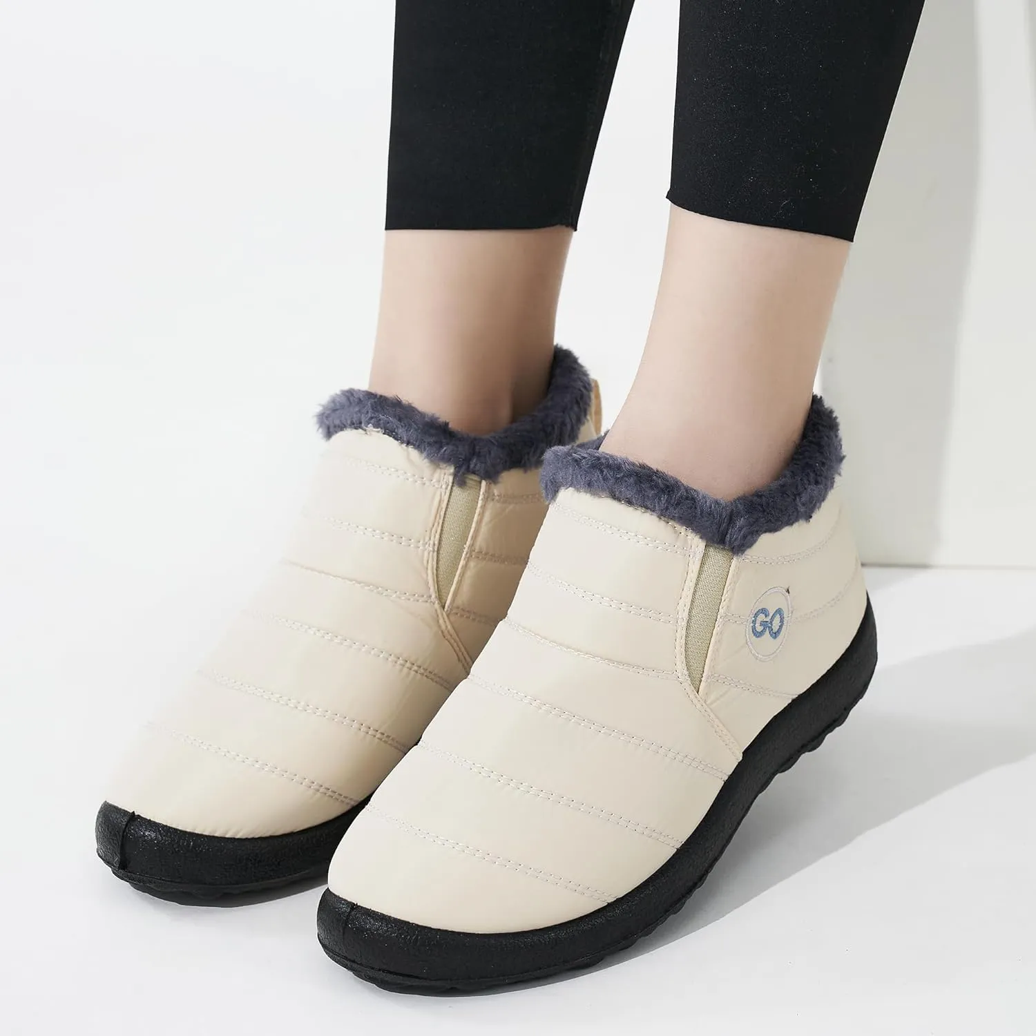DUOYANGJIASHA Womens Snow Boots Winter Shoes Warm Fur Lined Ankle Booties Waterproof Comfortable Boots for Women