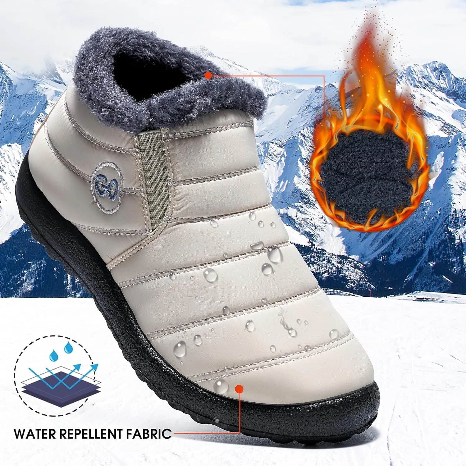 DUOYANGJIASHA Womens Snow Boots Winter Shoes Warm Fur Lined Ankle Booties Waterproof Comfortable Boots for Women