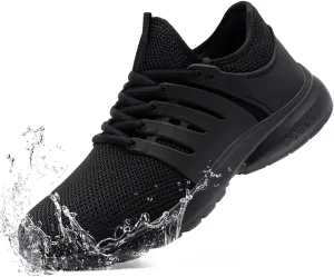 DYKHMILY Steel Toe Sneakers for Men Women Lightweight Safety Shoes Slip Resistant Work Shoes Breathable Shoes