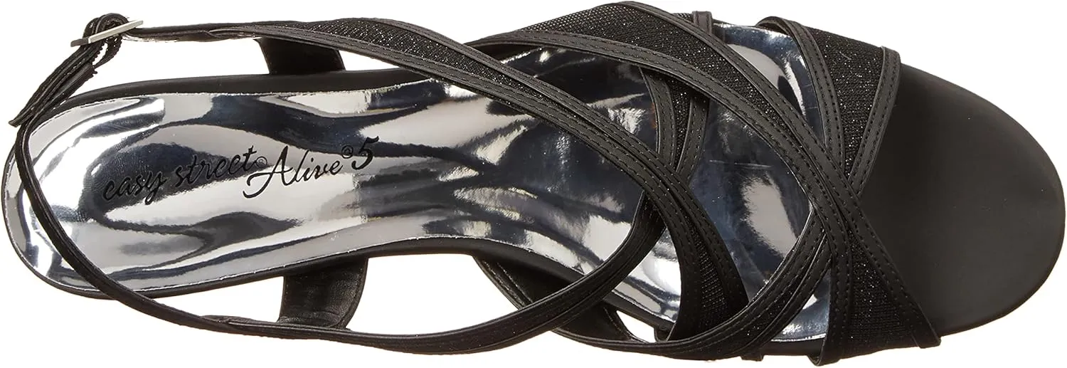 Easy Street Womens Tristen Mesh Inset Dress Sandals