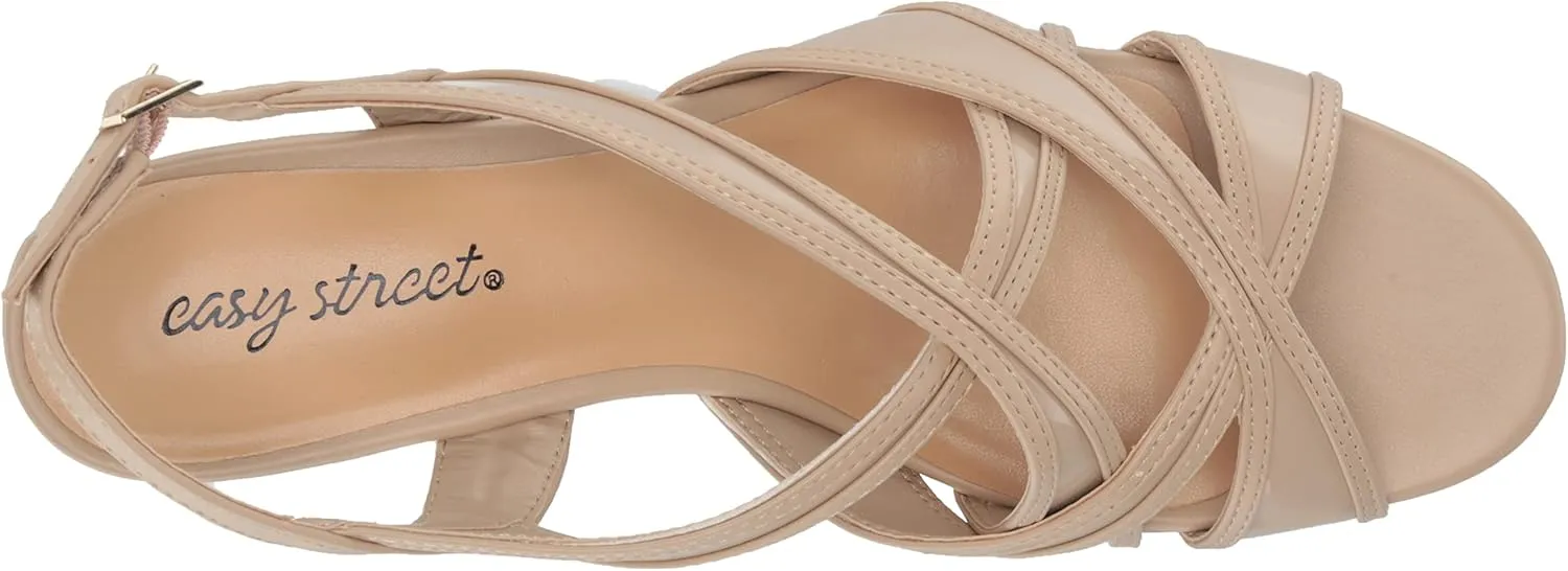 Easy Street Womens Tristen Mesh Inset Dress Sandals