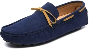 Easy to Put and Remove. Smoking Loafer Driving Moccasins for Men Vegan Leather Deck Shoes Stitching Details Suede Vamp Rubber Sole Resistant Flexible Flat Heel Lightweight for All Occasions