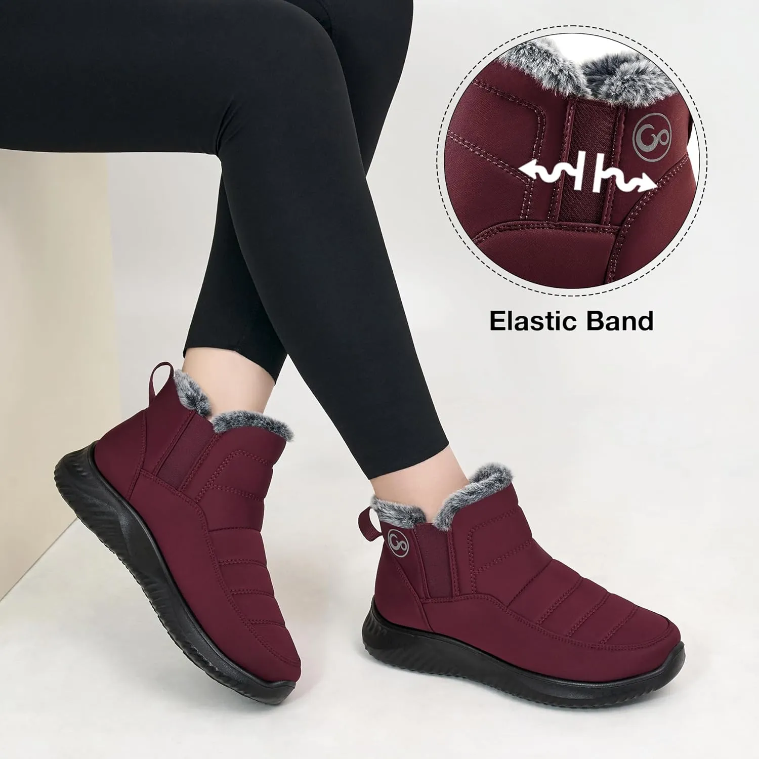 Ecetana Womens Snow Boots Winter Shoes: Ankle Booties Warm Fur Lined Waterproof Non-Slip Boots for Women