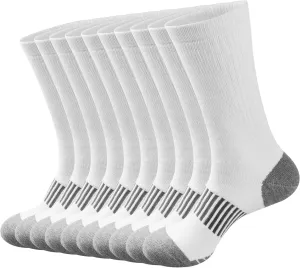 ECOEY Men's Work Boots Athletic Running Crew Socks, Dry-Tech Moisture Wicking Heavy Cushion Multi Pack
