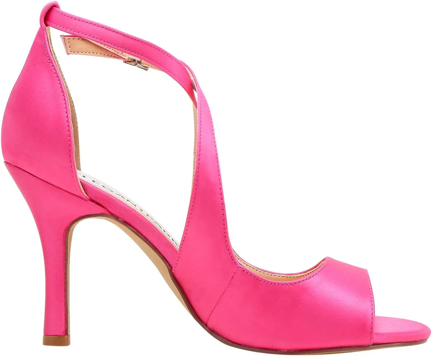 ELEGANTPARK Sandals for Women Peep Toe High Heels Cross Strappy Wedding Evening Dress Shoes Buckle Stain