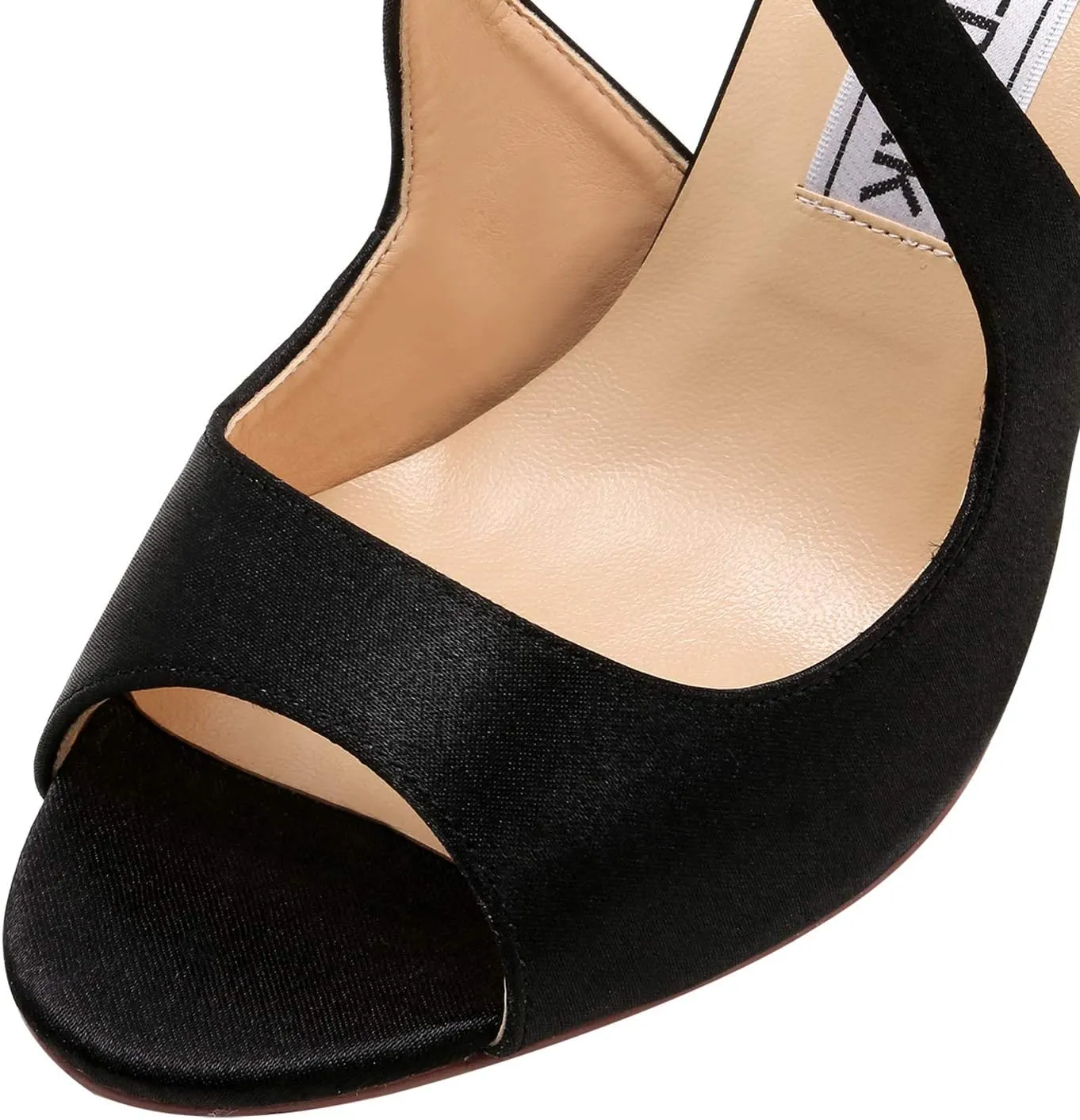 ELEGANTPARK Sandals for Women Peep Toe High Heels Cross Strappy Wedding Evening Dress Shoes Buckle Stain
