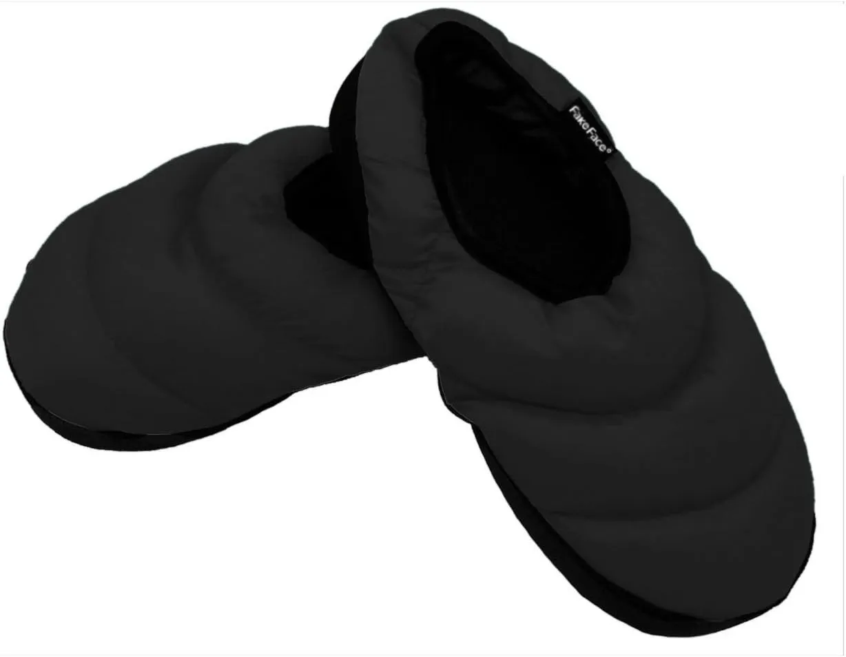 FakeFace Mens Womens Soft Warm Cozy Quilted Down Slippers Mules Comfort Antiskid Slip-On Winter Ankle Boots Footwear Lightweight Waterproof House Home Indoor Shoes