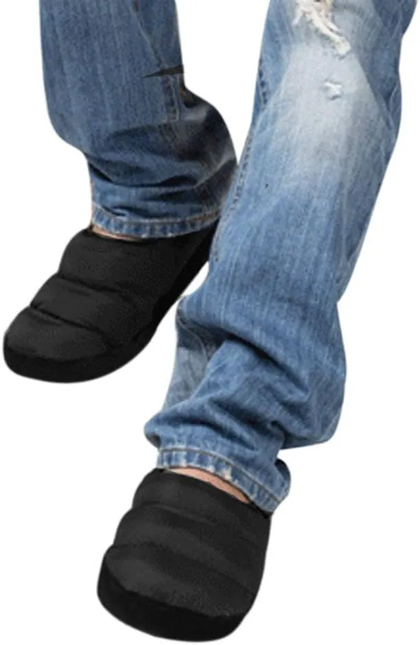 FakeFace Mens Womens Soft Warm Cozy Quilted Down Slippers Mules Comfort Antiskid Slip-On Winter Ankle Boots Footwear Lightweight Waterproof House Home Indoor Shoes