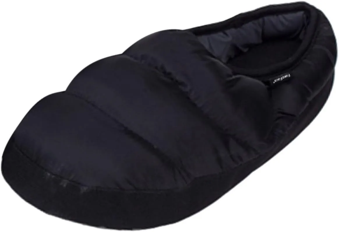 FakeFace Mens Womens Soft Warm Cozy Quilted Down Slippers Mules Comfort Antiskid Slip-On Winter Ankle Boots Footwear Lightweight Waterproof House Home Indoor Shoes