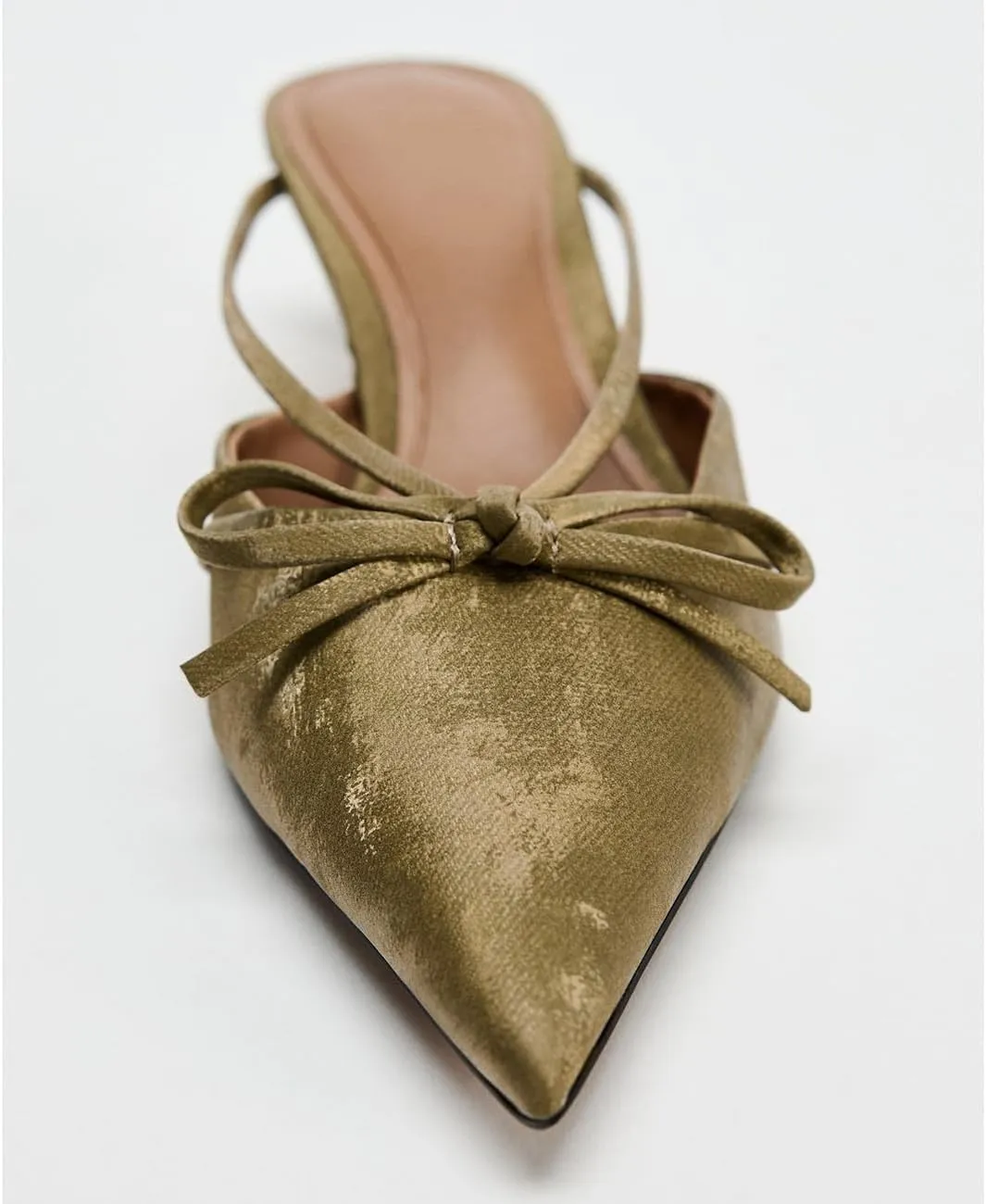 Fashion Kitten Heel Bow Mules for Women Slip On Mules Backless Kitten Heel Pumps
