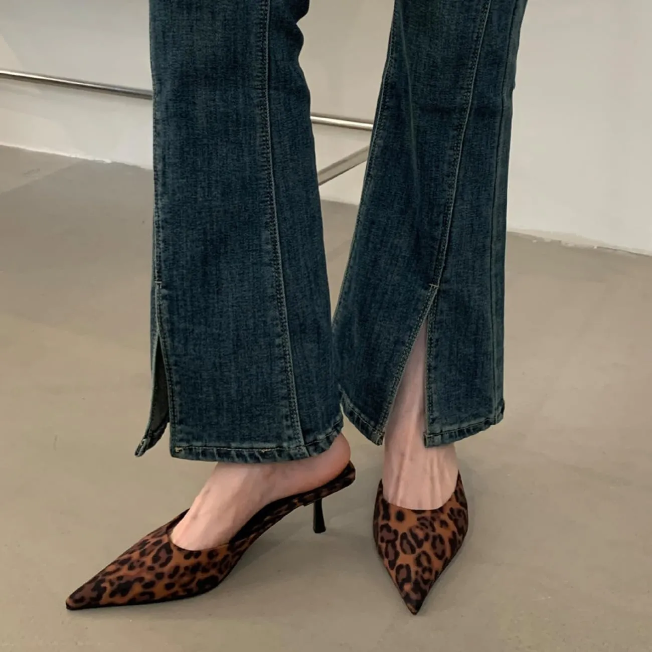 Fashion Kitten Heel Mules for Women Slip On Mules Backless Kitten Heel Pointed Toe Wedding Party Dress