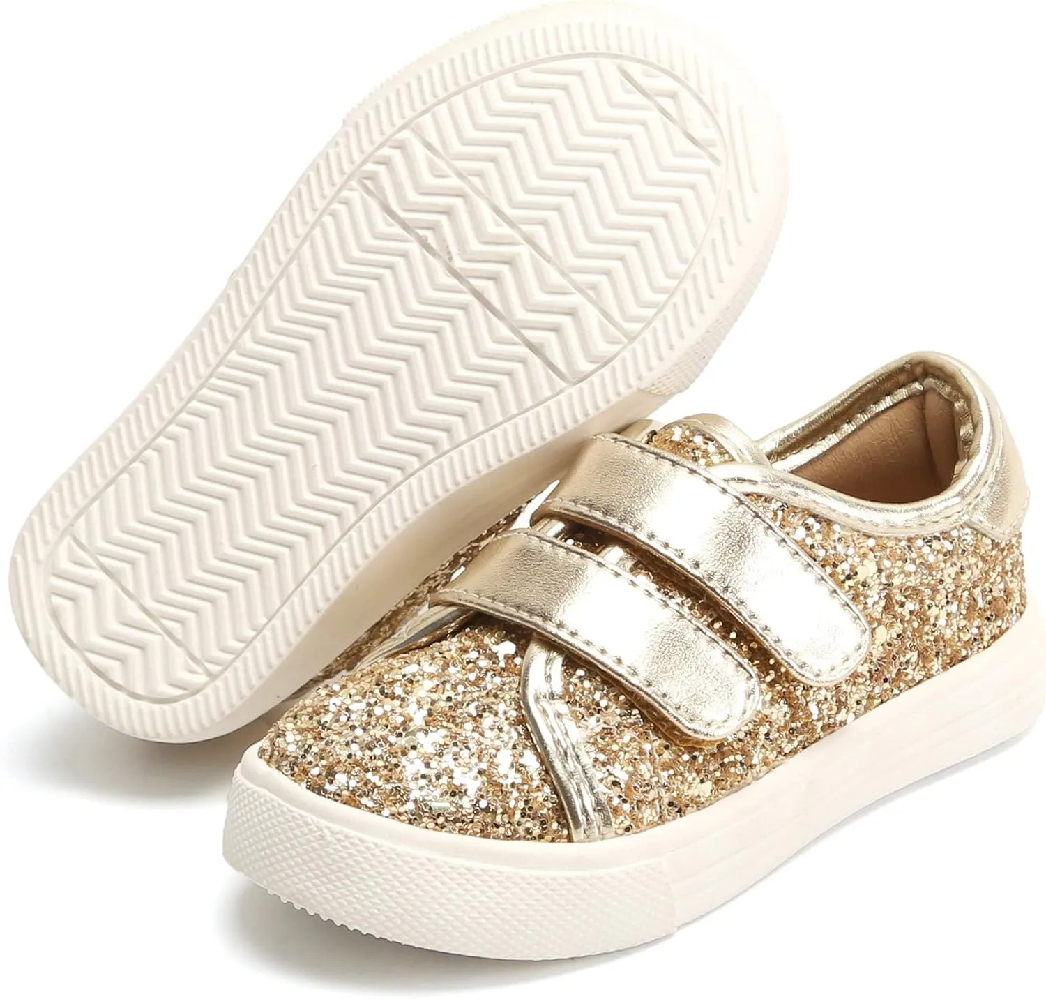 Felix & Flora Toddler/Little Kid Girls Running Shoes Sports Sneakers Princess Casual Glitter Shoes.