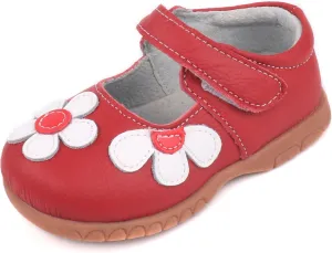Femizee Girls Leather Bows Design Soft Round Toe Princess Dress Mary Jane Flat Shoes(Toddler/Little Kid)