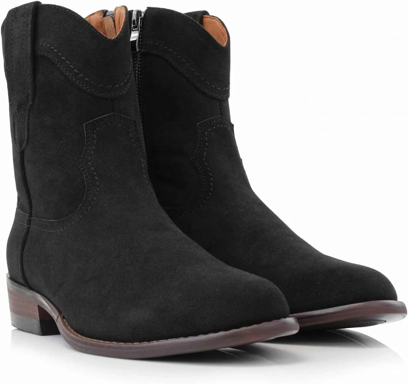 Ferro Aldo Alejandro MFA606326 Mens Memory Foam Casual High Western Buckle Strap Ankle Dress Boots