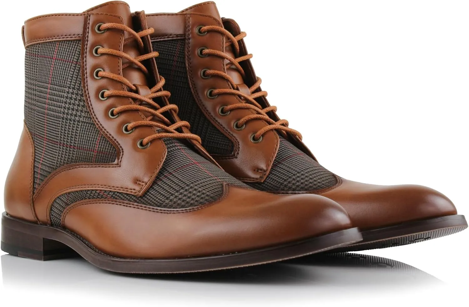 Ferro Aldo Gideon MFA806087 Men's Wing-Tip Plaid Dress Boots