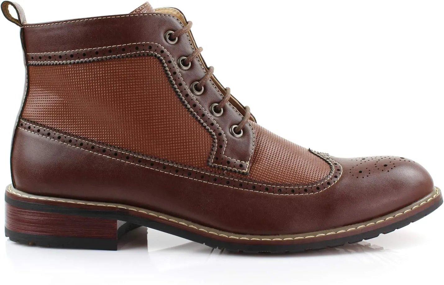 Ferro Aldo Gideon MFA806087 Men's Wing-Tip Plaid Dress Boots