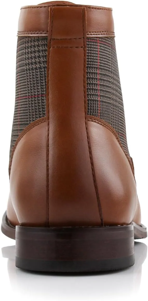 Ferro Aldo Gideon MFA806087 Men's Wing-Tip Plaid Dress Boots