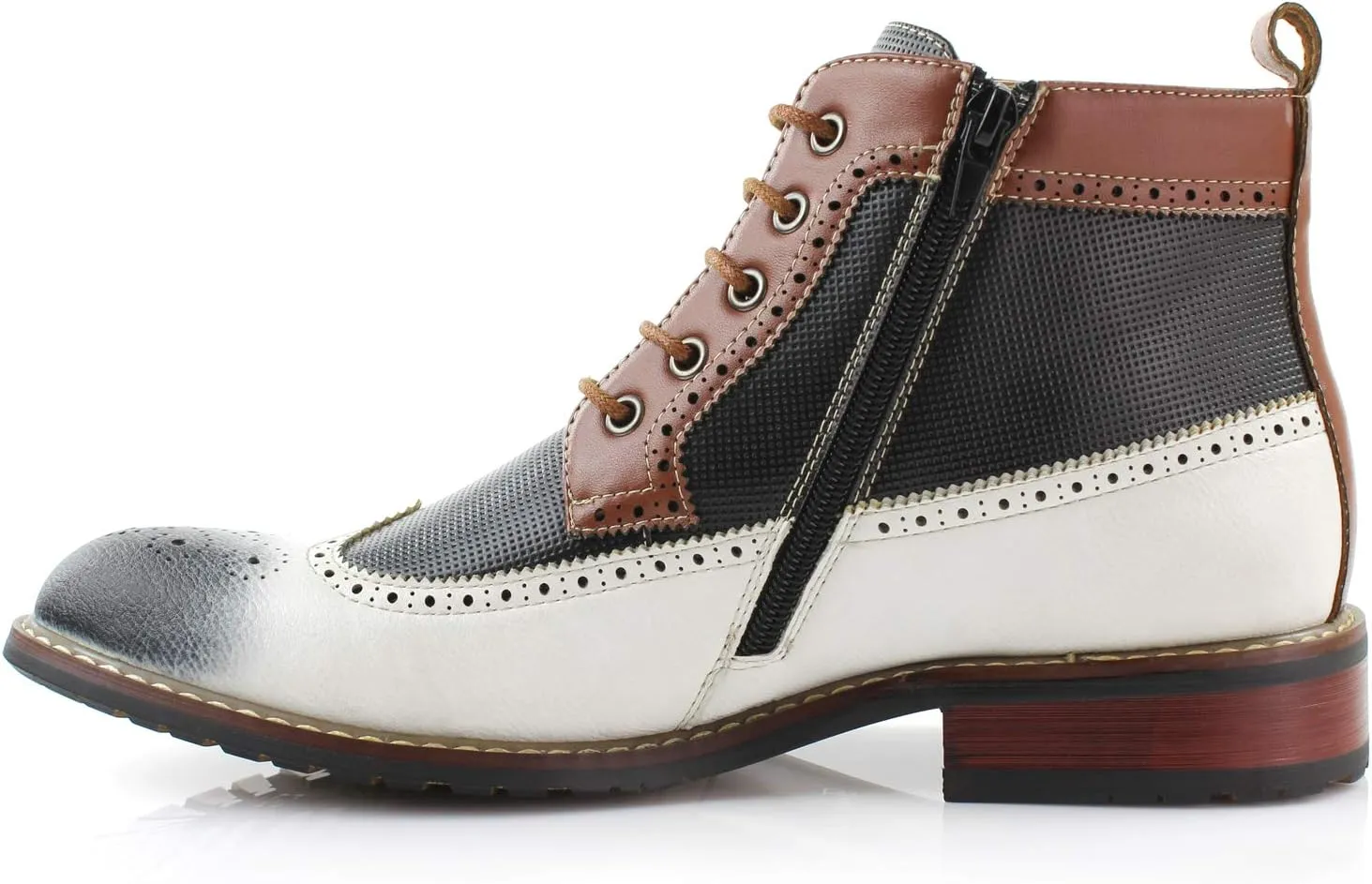 Ferro Aldo Gideon MFA806087 Men's Wing-Tip Plaid Dress Boots
