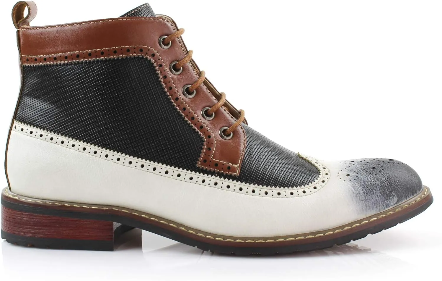 Ferro Aldo Gideon MFA806087 Men's Wing-Tip Plaid Dress Boots