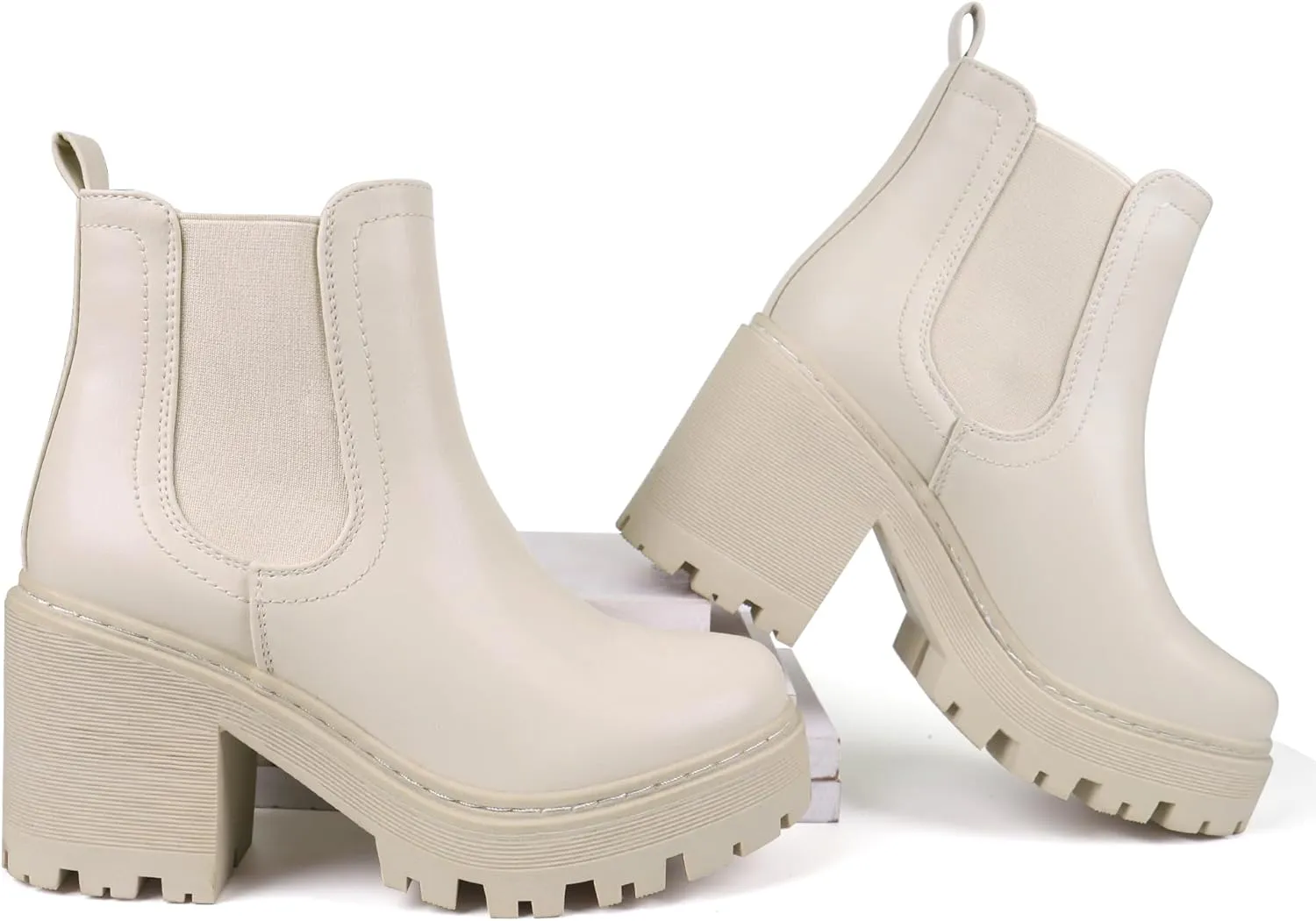 firelli Women Fashion Chelsea Boots Platform Boots Classic Ankle Booties